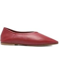 babú Milano - Lipstick Pointed-Toe Leather Ballet Flats - Lyst