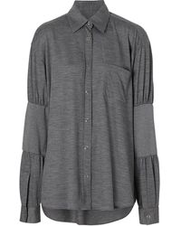 Burberry Camisa con mangas con panel - Gris