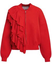 Essentiel Antwerp - Ruffled Zip-Up Cardigan - Lyst