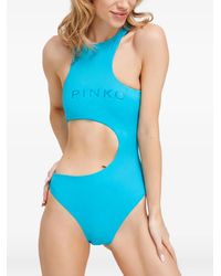 Pinko - Maillot De Bain À Logo Imprimé Et Dcoupes - Lyst
