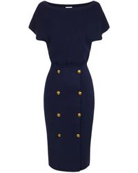 Elisabetta Franchi - Knit Dress With Jewel Buttons - Lyst