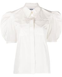 MSGM - Short Puff-sleeve Shirt - Lyst