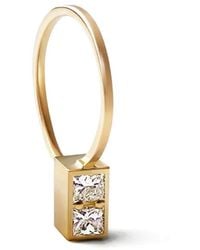 Shihara - Box-Shaped Diamond Hoop Earring - Lyst