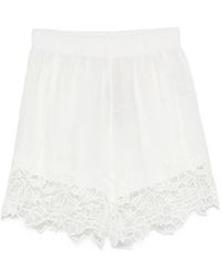 Ermanno Scervino - Lace-Trim Linen Shorts - Lyst