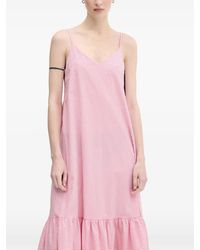 Benetton - Striped Ruffled Maxi Dress - Lyst