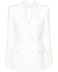 Alex Perry - Metallic Pinstriped Double-breasted Blazer - Lyst