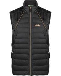 BOSS - Logo-print Quilted Jacket - Lyst