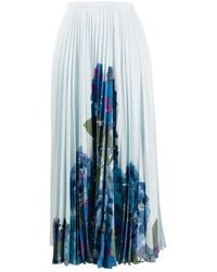 Valentino Garavani - Floral Print Pleated Midi Skirt - Lyst