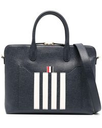 Thom Browne - 4-bar Stripe Pebbled-leather Briefcase - Lyst