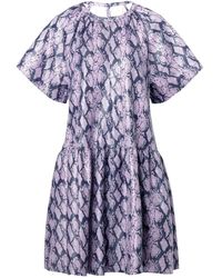 Stand Studio - Kaitlyn Snake-Print Tiered Mini Dress - Lyst