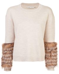 Alice + Olivia Jersey con puños de pelo - Multicolor