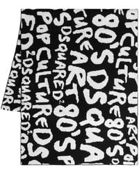 DSquared² - Logo Intarsia-Knit Wool Scarf - Lyst
