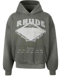 Rhude - Logo-Print Pouch-Pocket Hoodie - Lyst