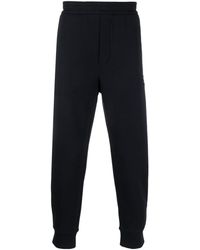 Emporio Armani - Logo-embroidered Stretch-cotton Track Pants - Lyst