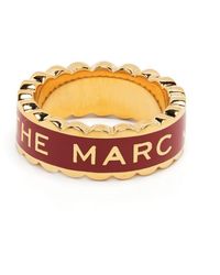 Marc Jacobs Anello con logo goffrato - Arancione