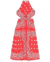 Sandro - Cotton Bandana Print Maxi Dress - Lyst