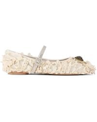 Kurt Geiger - Floral Buckle Strap Ballet Flats - Lyst