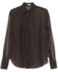 Brunello Cucinelli - Silk Button-Up Shirt - Lyst