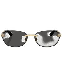 Versace - Greca Rimless Oval-Frame Sunglasses - Lyst
