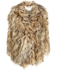 BECAGLI - Faux-Fur Oversize Coat - Lyst