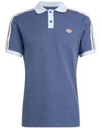 adidas - Polo En Maille Gaufrée À Patch Logo - Lyst