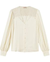 Twinset - Jacquard Shirt With Lace - Lyst