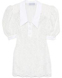ROWEN ROSE - Puffy-Sleeves Polo Mini Dress - Lyst