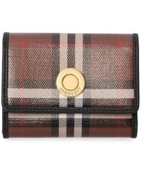Burberry - Small Check Folding Wallet - Lyst
