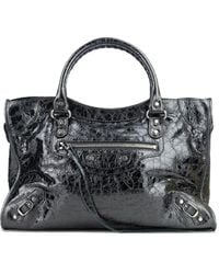 Balenciaga - Kleine Le City Tote Bag im Metallic-Look - Lyst
