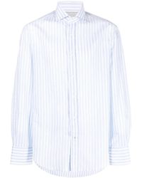 Brunello Cucinelli - Striped Cotton And Linen Blend Shirt - Lyst