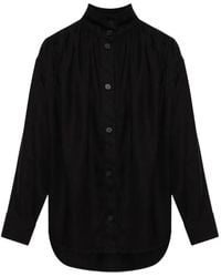 IRO - Fenyra High-Neck Gathered Denim Shirt - Lyst