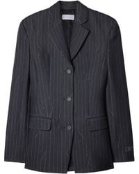 Off-White c/o Virgil Abloh - Off- Broken Pinstripe Pattern Jacket With - Lyst