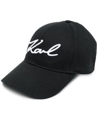 KARL LAGERFELD - Signature Organic-Cotton Baseball Cap - Lyst