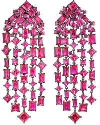 Anabela Chan - Rhodium Vermeil Cascade Ruby Drop Earrings - Lyst