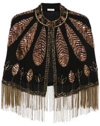 forte_forte - Sequin-Embellished Fringed Cape - Lyst