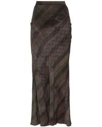 Ziggy Chen - Long Silk Blend Skirt - Lyst