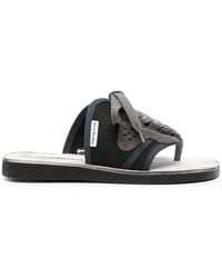 Acne Studios - Panelled Lace-Up Flip Flops - Lyst