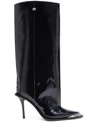 DIESEL - Patent Leather Western-Inspired Knee Boots - Lyst
