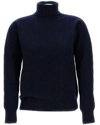 Drumohr - Turtleneck Flat-Knit Sweater - Lyst
