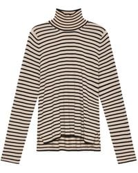 Maliparmi - Gestreepte Top Met Col - Lyst