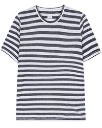 120% Lino - Linen Striped T-shirt - Lyst