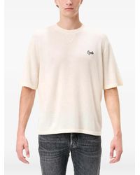 CYCLE - Logo-Embroidered V-Insert T-Shirt - Lyst