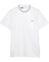 Prada - Cotton Embellished T-Shirt - Lyst