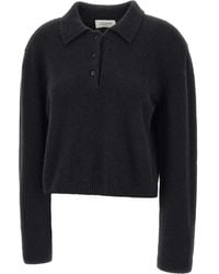 Laneus - Cropped Long-Sleeve Polo Top - Lyst