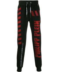 Philipp Plein Rhinestone-embellished Track Trousers - Black