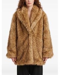 Frankie Shop - Notched Lapel Faux Fur Coat - Lyst