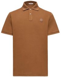 Moncler - Polo En Piqué À Patch Logo - Lyst