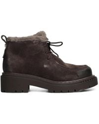 Ash - Demi Faux-Fur Trim Lace-Up Ankle Boots - Lyst