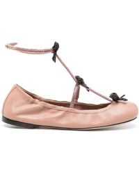 Rene Caovilla - Caterina Leather Ballerina Shoes - Lyst