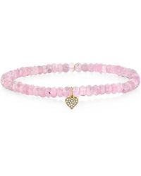Sydney Evan - Grapolite And Diamond Heart Bracelet - Lyst